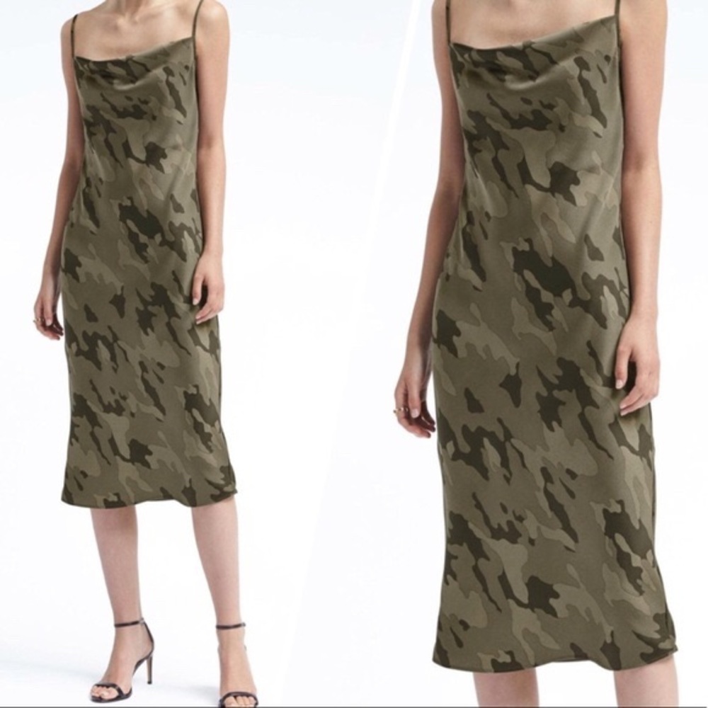 Banana Republic Camp Print Midi Slip